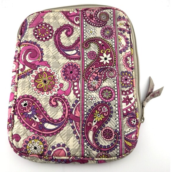 Vera Bradley E-reader/iPad sleeve Paisley meets Plaid retired pattern - Picture 1 of 6